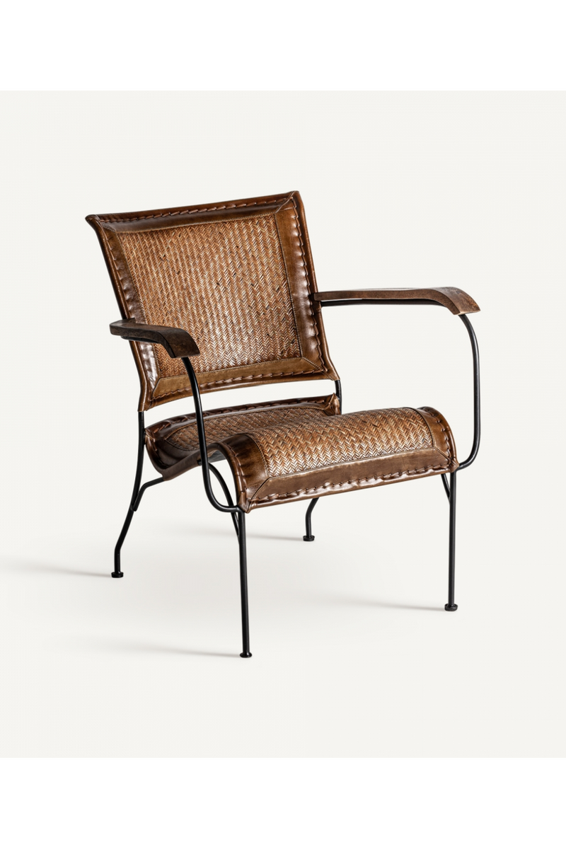 Leather and Rattan Armchair | Vical Home Krokom | Oroatrade.com