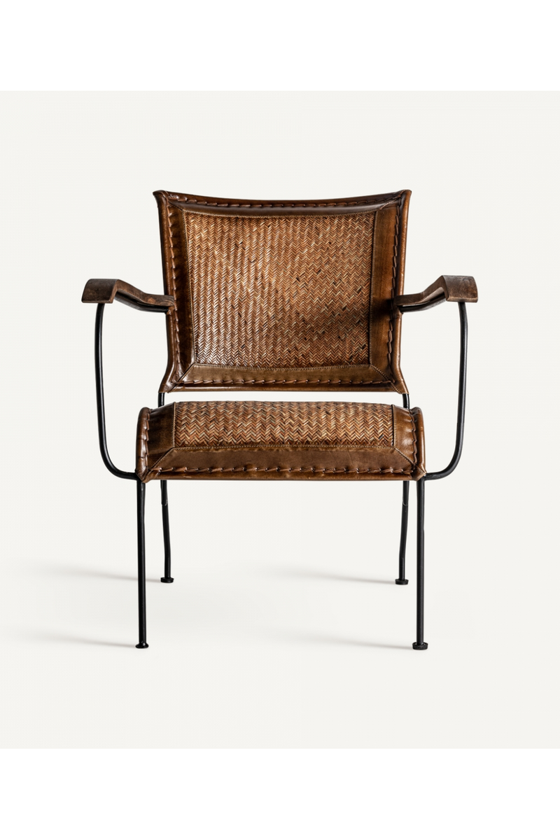 Leather and Rattan Armchair | Vical Home Krokom | Oroatrade.com