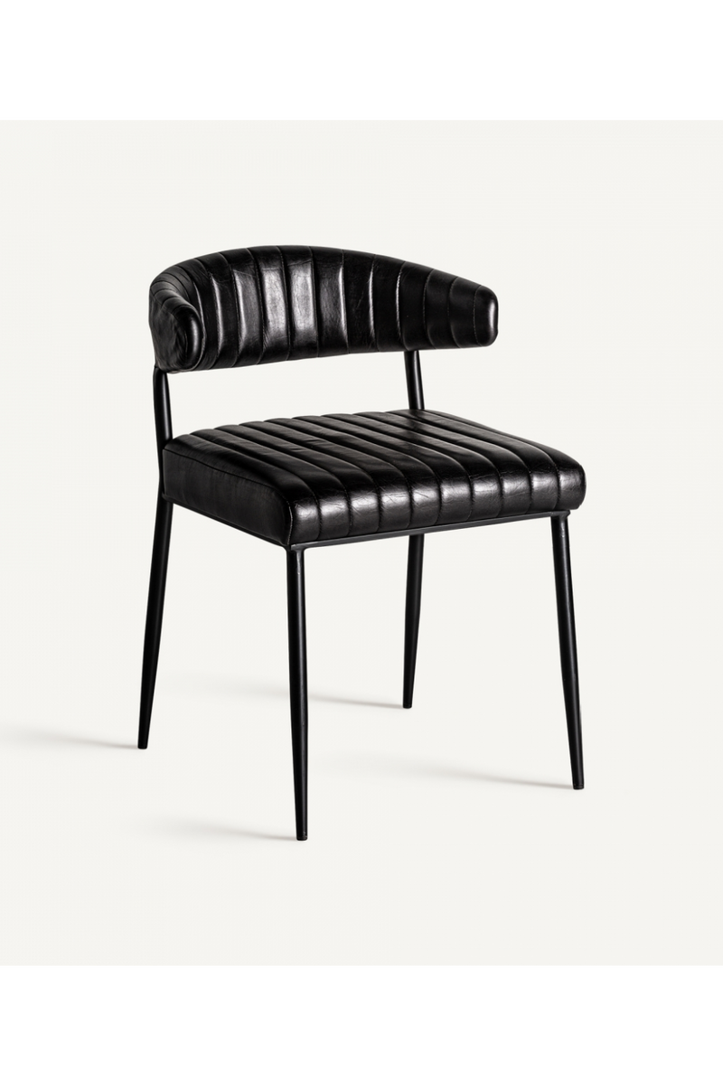 Black Leather Accent Chair | Vical Home Jarpen | Oroatrade.com