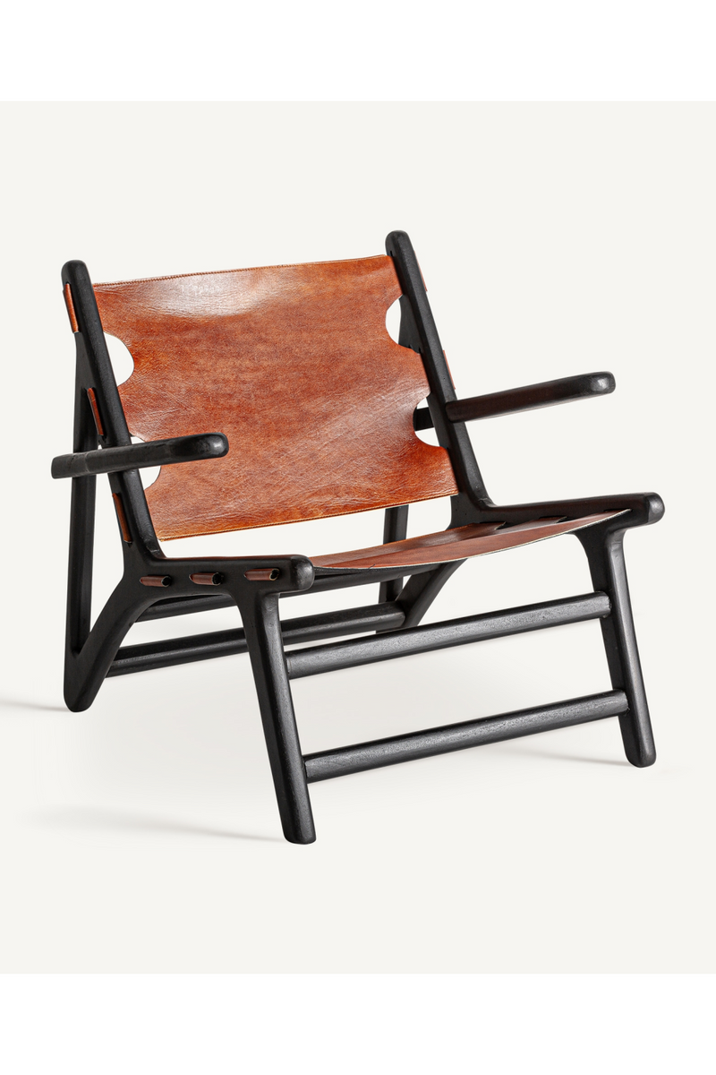 Brown Leather Lounge Armchair | Vical Home Bourthes | Oroatrade.com