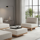 Hospitality furniture - Teak Framed Gray Sofa - www.oroatrade.com