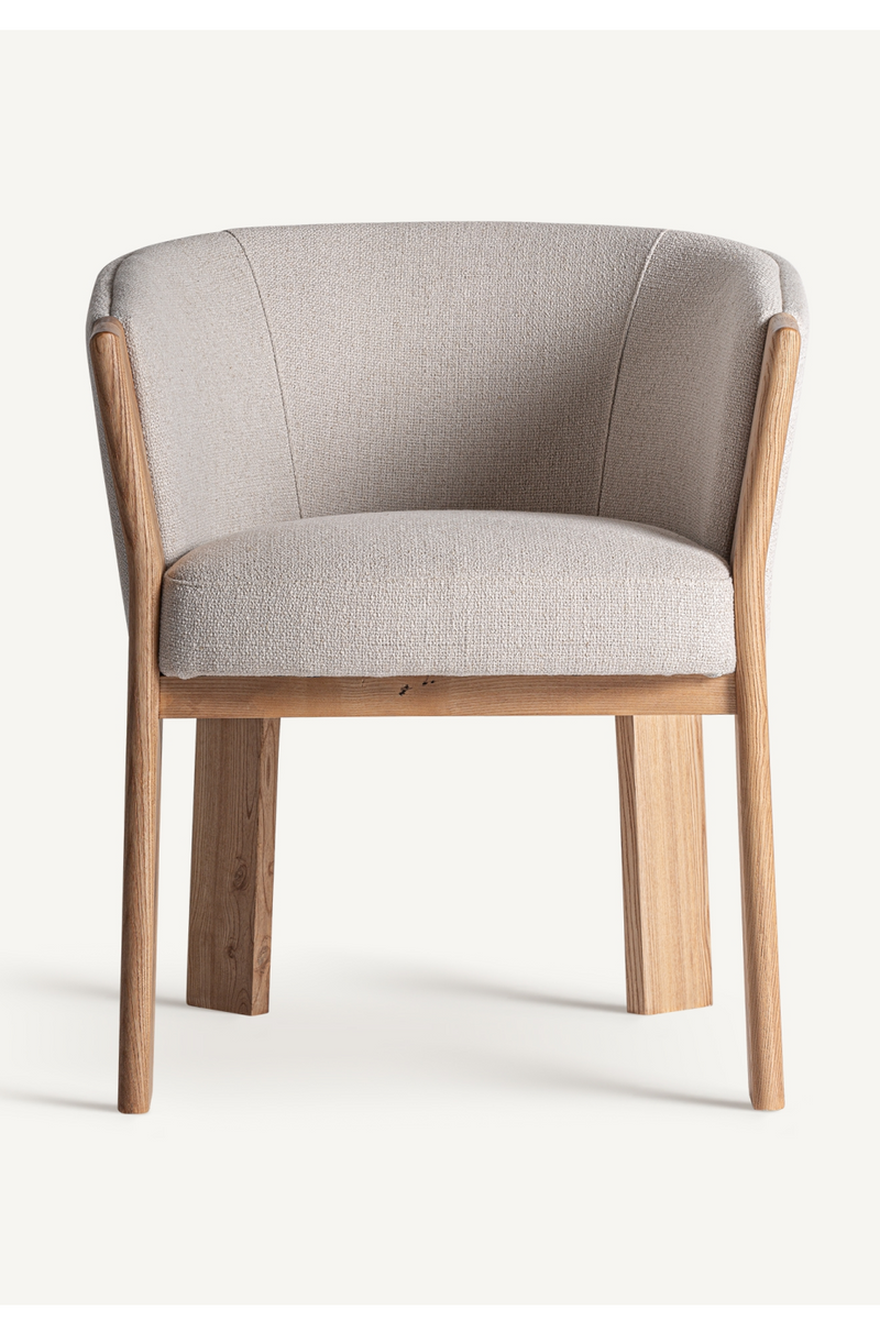 Beige Oak Curve Accent Chair | Vical Home Nara | Oroatrade.com