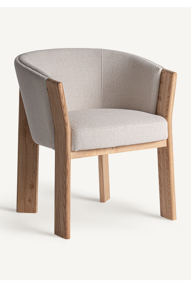 Beige Oak Curve Accent Chair | Vical Home Nara | Oroatrade.com