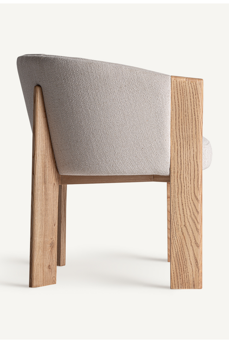 Beige Oak Curve Accent Chair | Vical Home Nara | Oroatrade.com