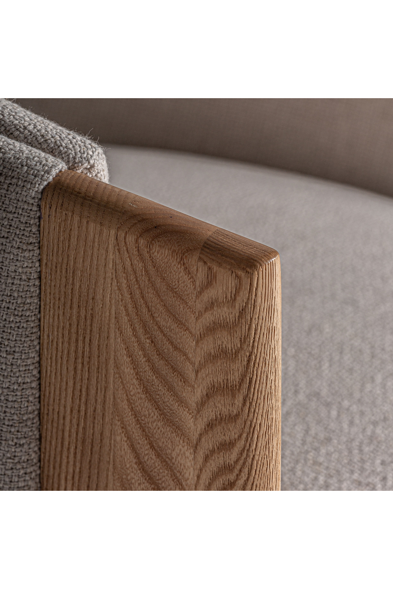 Beige Oak Curve Accent Chair | Vical Home Nara | Oroatrade.com