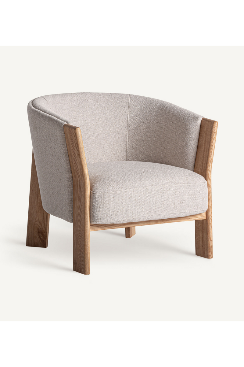 Oak Framed Beige Armchair | Vical Home Nara | Oroatrade.com