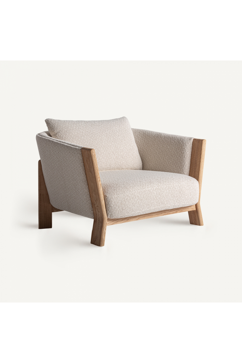 Natural Oak Frame Padded Armchair | Vical Home Nara | Oroatrade.com