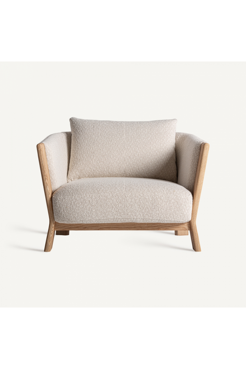 Natural Oak Frame Padded Armchair | Vical Home Nara | Oroatrade.com