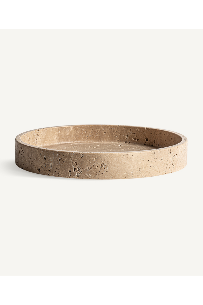 Beige Marble Round Tray | Vical Home Tetbury | Oroatrade.com