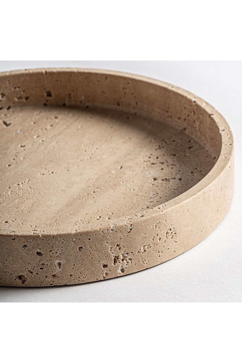 Beige Marble Round Tray | Vical Home Tetbury | Oroatrade.com