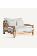 Wooden Framed Padded Outdoor Lounge Chair | Vical Home Jodphur | Oroatrade.com