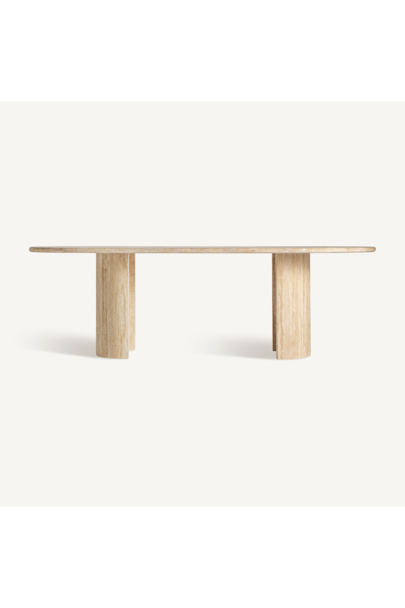 Travertine Oval Dining Table | Vical Home Thiennes | Oroatrade.com