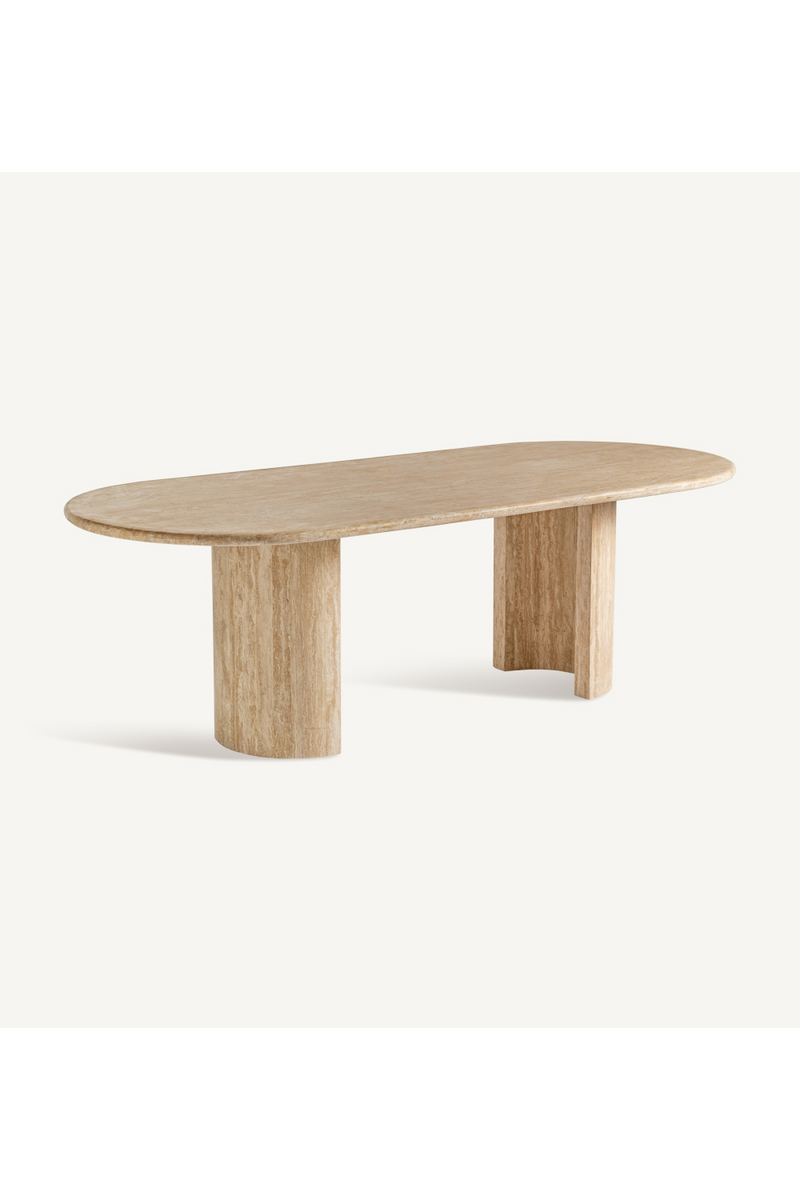 Travertine Oval Dining Table | Vical Home Thiennes | Oroatrade.com