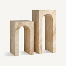 Hospitality furniture - Travertine Arc Side Table - www.oroatrade.com
