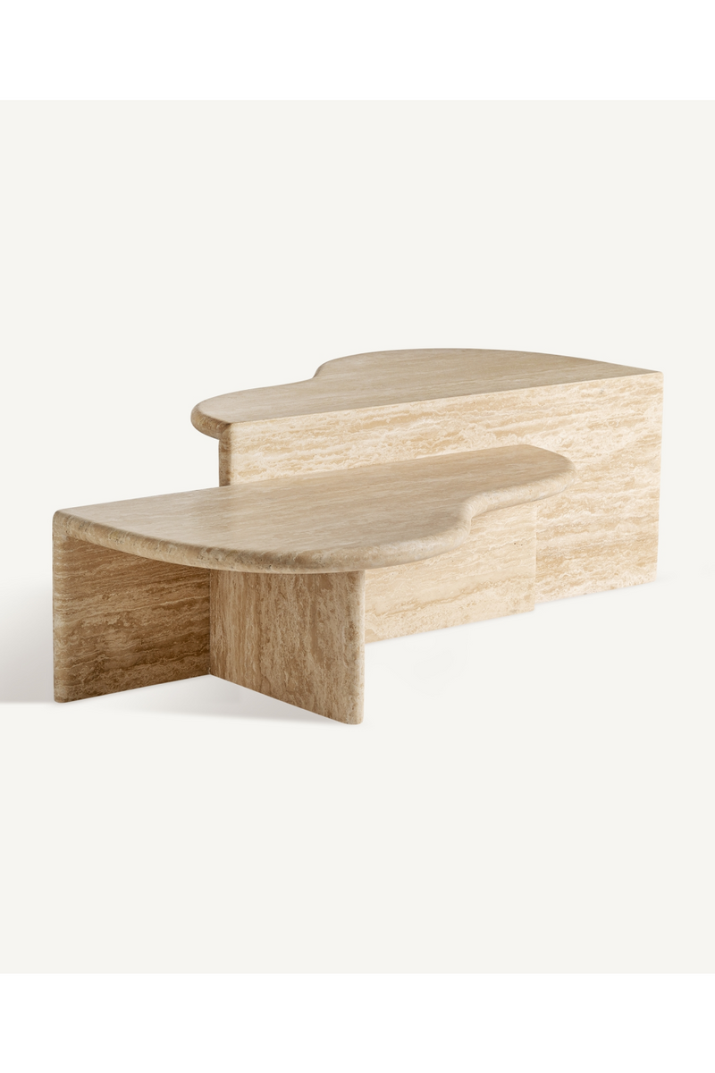 Travertine Organic Coffee Table Set (2) | Vical Home Thiennes | Oroatrade.com