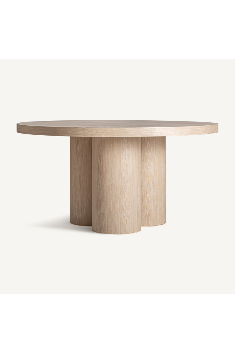 Cream Oak Round Dining Table | Vical Home Prayssac | Oroatrade.com