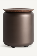 Brown Cylindrical Side Table | Vical Home Bugdorf | Oroatrade.com