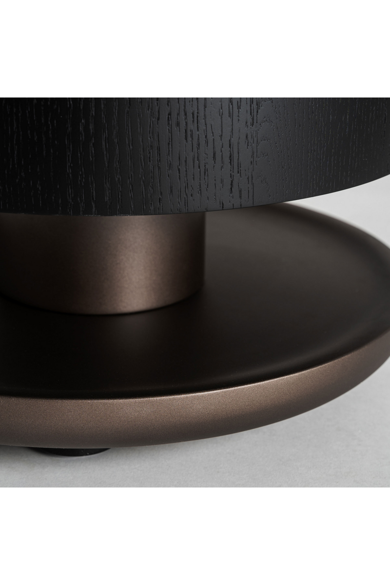 Black Oak Art Deco Side Table | Vical Home Breil | Oroatrade.com