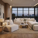White Cotton Flanged Central Sofa | Vical Home Virolle