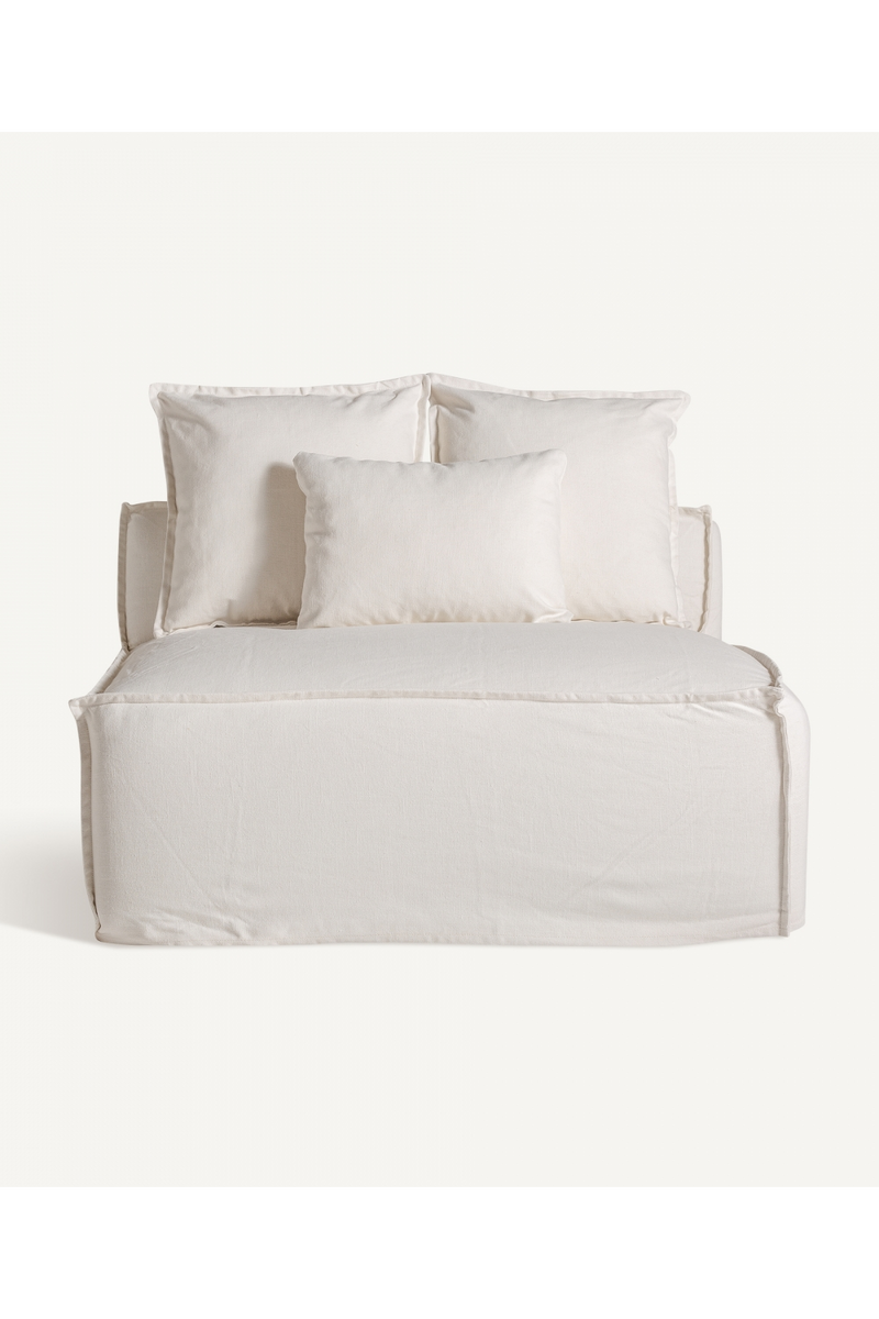 White Cotton Flanged Central Sofa | Vical Home Virolle | Oroatrade.com