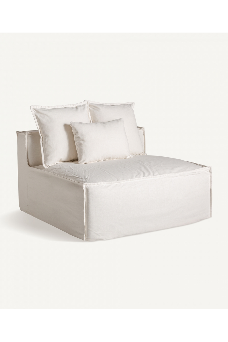 White Cotton Flanged Central Sofa | Vical Home Virolle | Oroatrade.com