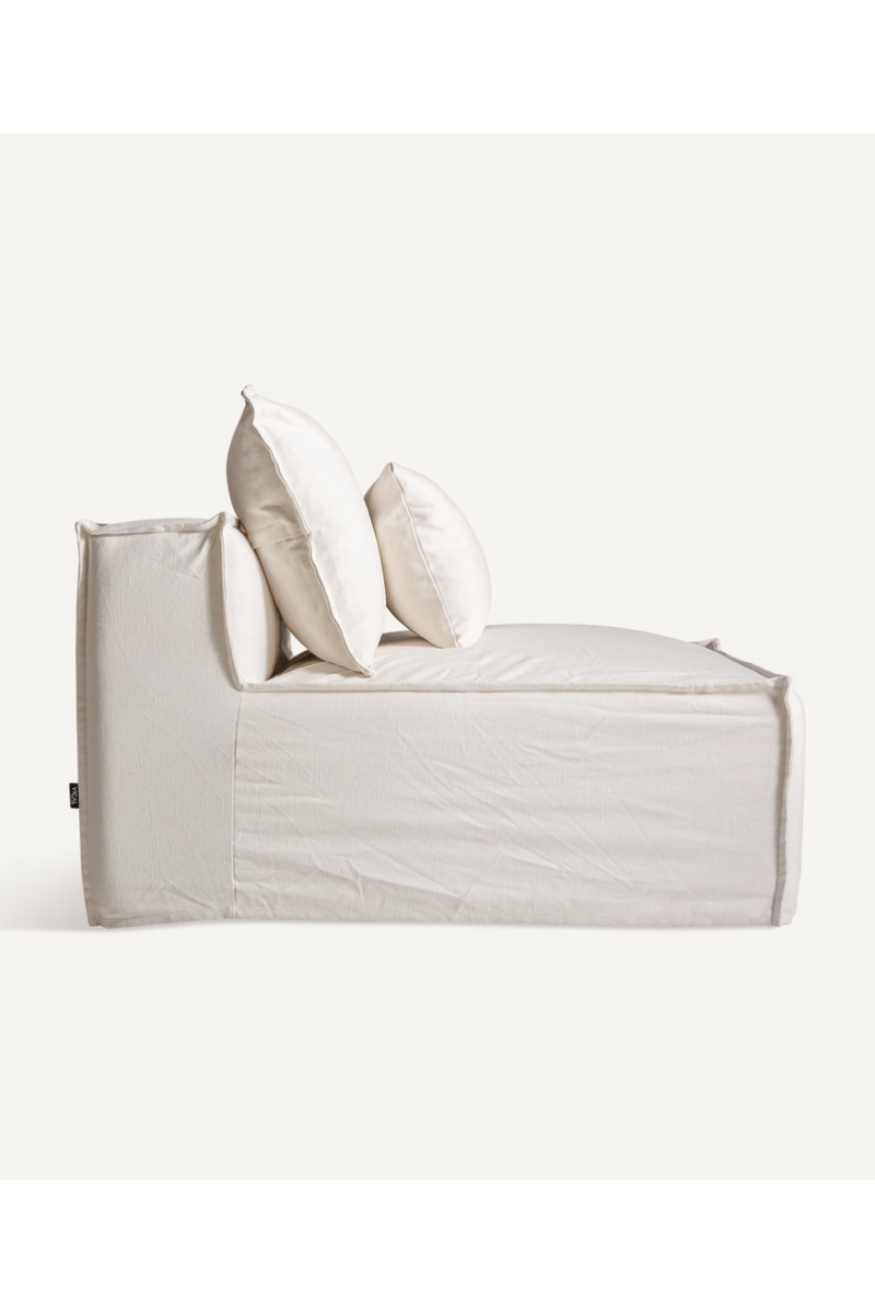 White Cotton Flanged Central Sofa | Vical Home Virolle | Oroatrade.com