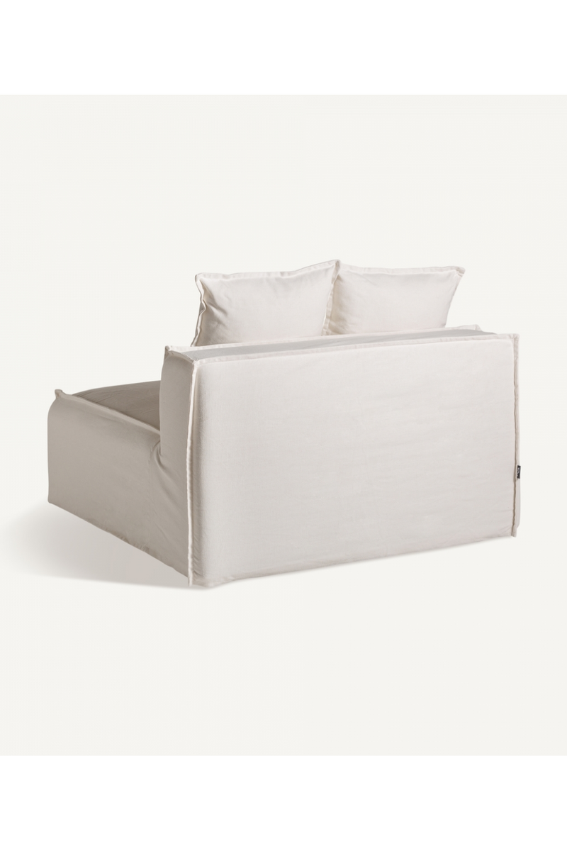 White Cotton Flanged Central Sofa | Vical Home Virolle | Oroatrade.com