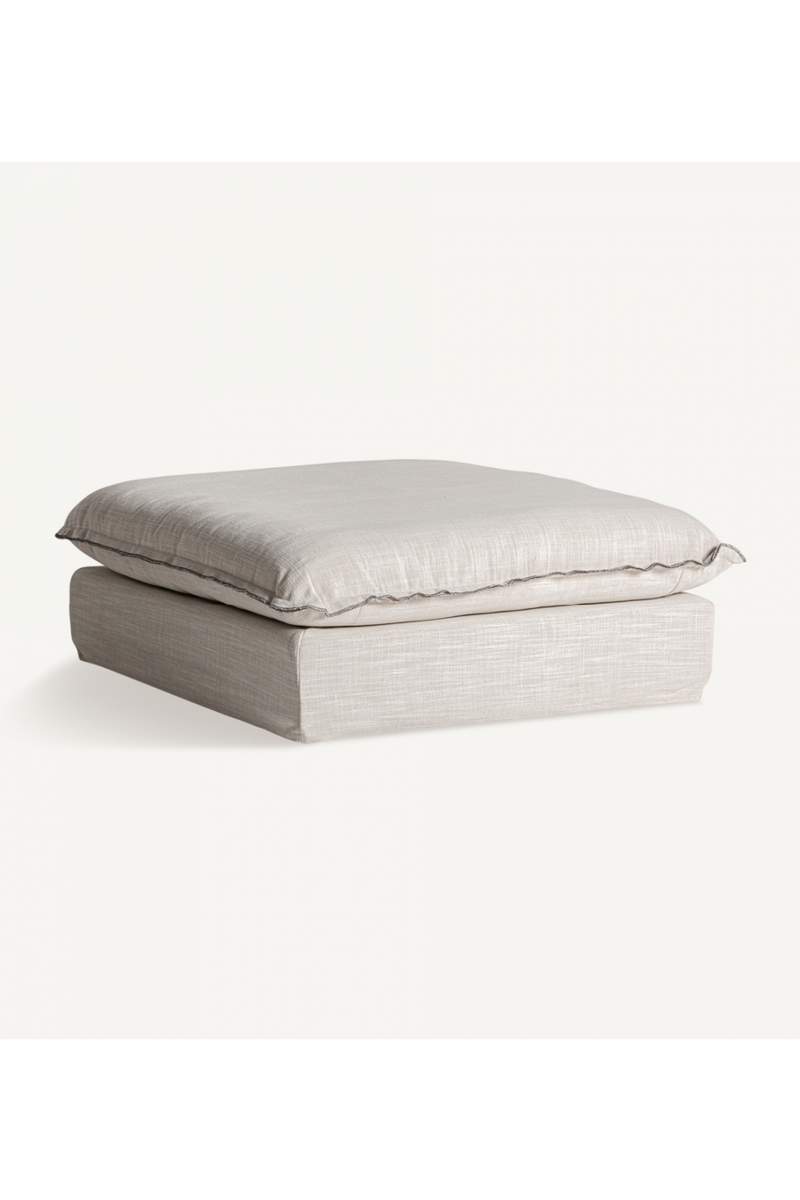 Off White Flanged Ottoman | Vical Home Bief | Oroatrade.com