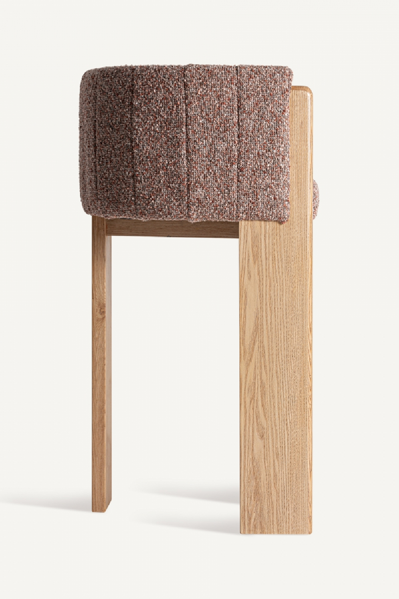 Oak Framed Curved Stool | Vical Home Sernier | Oroatrade.com