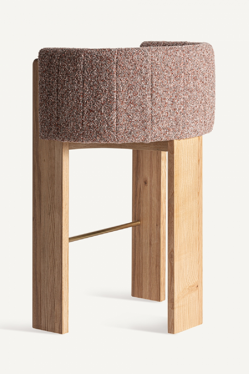 Oak Framed Curved Stool | Vical Home Sernier | Oroatrade.com