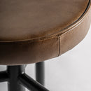 Brown Leather Seat Counter Stool | Vical Home Snait