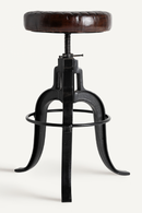 Brown Leather Vintage Stool | Vical Home Ripley | Oroatrade.com