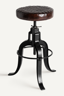 Brown Leather Vintage Stool | Vical Home Ripley | Oroatrade.com