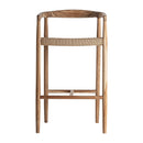 Hospitality furniture - Brown Teak Curved Counter Stool - www.oroatrade.com