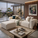 White Linen Left Corner Sofa | Vical Home Virolle