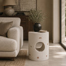 White Terrazzo Cylindrical Side Table | Vical Home Baum