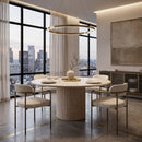Beige Travertine Round Dining Table | Vical Home Thiennes
