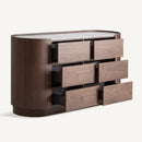 Hospitality furniture - Brown Oak Veneer 6-Drawer Chest - www.oroatrade.com