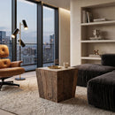 Aged Wood Travertine Side Table | Vical Home Merkem