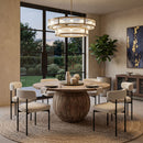 Teak Round Base Dining Table | Vical Home Erloy