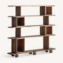 Hospitality furniture - Oak Wood Staggered Bookcase - www.oroatrade.com