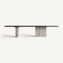 Hospitality furniture - Gray Travertine Dining Table - www.oroatrade.com