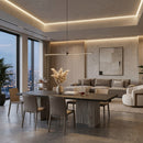 Hospitality furniture - Gray Travertine Dining Table - www.oroatrade.com