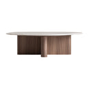 Organic-Shaped White Marble Coffee Table | Vical Home Oyace