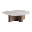 Organic-Shaped White Marble Coffee Table | Vical Home Oyace
