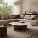 Organic-Shaped White Marble Coffee Table | Vical Home Oyace
