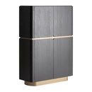 Black Wooden 4-Door Wardrobe | Vical Home Prayon