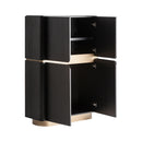 Black Wooden 4-Door Wardrobe | Vical Home Prayon