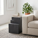 Hospitality furniture - Black Wooden Geometrical Side Table - www.oroatrade.com