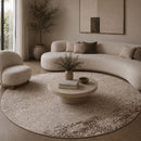 Brown-Toned Round Viscose Carpet | Vical Home Karen